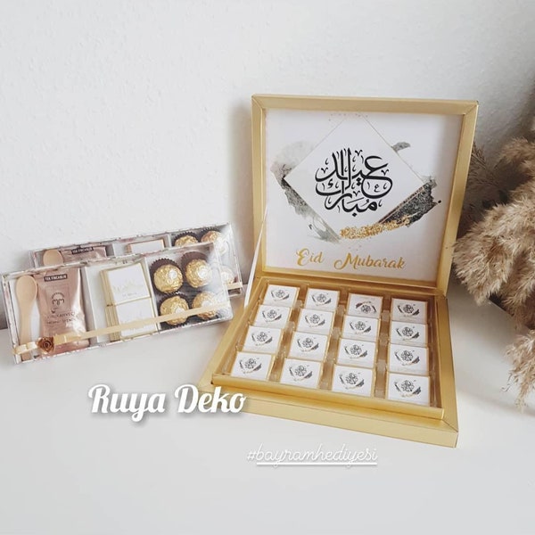 Chocolate Box Eid Mubarak, Ramadan Gift, Eid Gift, Bayram Cikolatasi, Hediyelik Cikolata, Coffee Gift Box, Hediyelik Kahve,