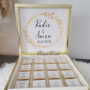 Personalized chocolate box with desired design for engagement, wedding, registry office, Kiz Isteme, Nişan, Nikah fast shipping