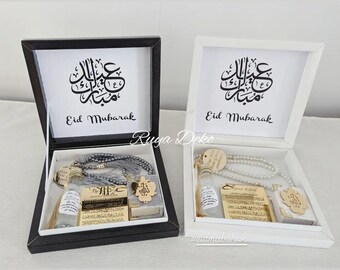 Eid Geschenk Box mit Ayatul Kursi Magnet, ZamZam Wasser, Gebetskette mit Dua,Kuran, Quran, Ramadan, Bayram Hediye Kutusu Ayatül Kürsi, Koran