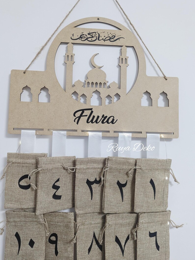 Personalized Ramadan Calendar 2024 Filled Bags Arabic Numbered, Ramadan