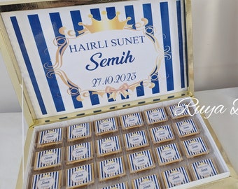 Personalized chocolate box, chocolate box Sünnet, circumcision, Mevlit, Sunnet, Mevlüt, Sunetija, Bisk, Tuhur, fast shipping