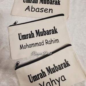Personalized Gifts Cosmetic Bag Pencil Case with Bismillah, Islamic Gift Idea, Umrah Mubarak, Umrah Hajj Gift, Umre Hediyesi