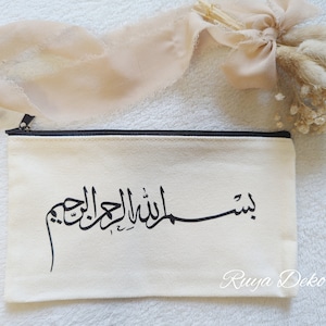 Personalized Gifts Cosmetic Bag Pencil Case with Bismillah, Islamic Gift Idea, Umrah Mubarak, Umrah Hajj Gift, Eid Gift