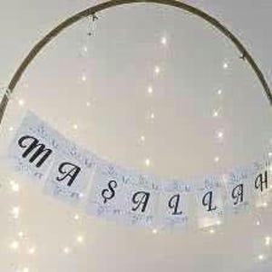 Sunnet garland banner hidden object chain, Masallah, Nazar, Oldu da bitti Masallah, Sunnet, Sunetija, Bisk, Tuhur, Mashallah decoration Sunet