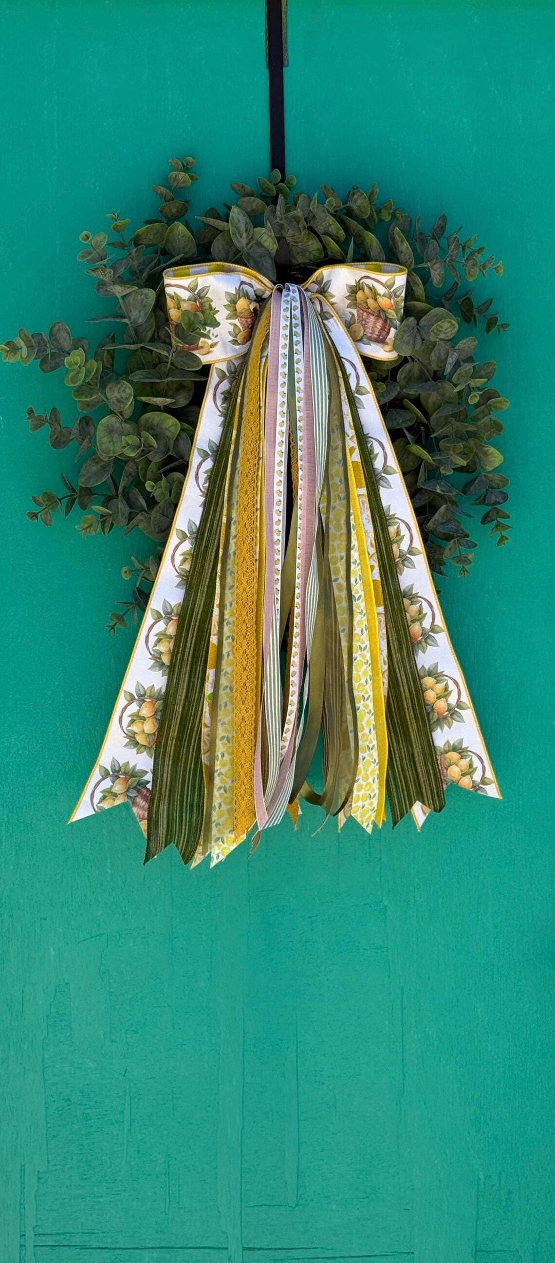 Lemon Basket! A Ribbon Bundle for Coffee Filter and Green Wreaths - Etsy