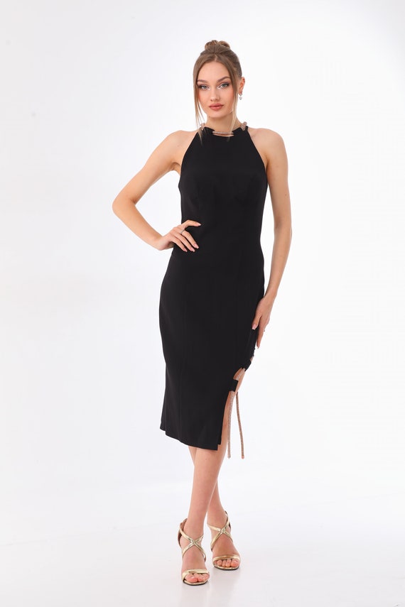 Buy Allure Almirah Halter Neck Crepe Dress Online in India - Etsy
