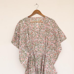 KAFTAN- 100% Baumwolle Kaftan, Block Print Kaftan, Kleid, Sommerkleid, Frauen Kaftan, Nachtwäsche, langes und kurzes Kleid, Geschenk für sie, Boho Kleid