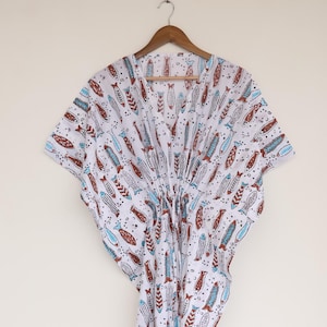 Hand Block Print Kaftan,Handgemachter Kaftan,Baumwollcaftan,Geschenk für sie,loungewear,resort wear,Nachthemd,Baumwollcaftan,Biocaftan.Boho Kleid