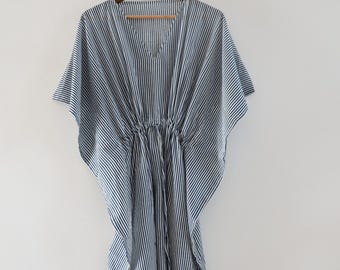 Cotton Kaftan Indian Striped Kaftan Long Caftan Dress For be Moms Beach Cover up Sleepwear Indian Kaftan Maxi Dress Bikini Cover Up Caftan