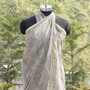 Beach Wrap Pareo, Hand Block Printed Cotton Sarong, Long Scarf, Large Sarong, Cover up, Soft Fabric Scarf, Fashion Shawl Beach Sarong,