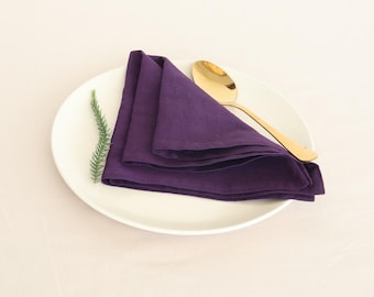 100 tovaglioli in puro cotone, tovaglioli in cotone naturale, viola scuro, per pasti quotidiani a casa, matrimoni, feste, decorazioni da tavola, tovaglioli da cucina