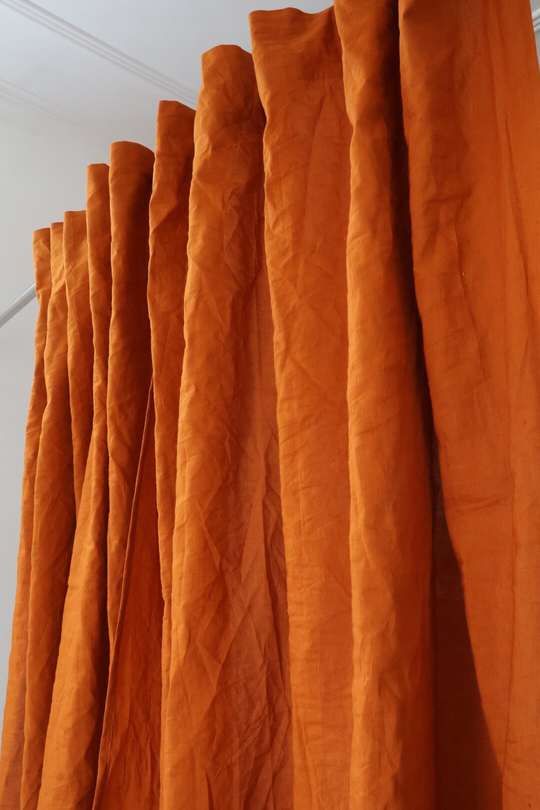Curtains Extra Long Linen Curtain Drape Etsy