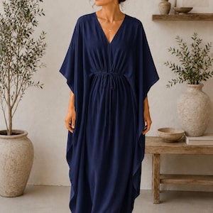 solid color boho dress Elegant Solid Color Maxi Dress Women's Long Robe Casual Boho Chic Party  Gown New