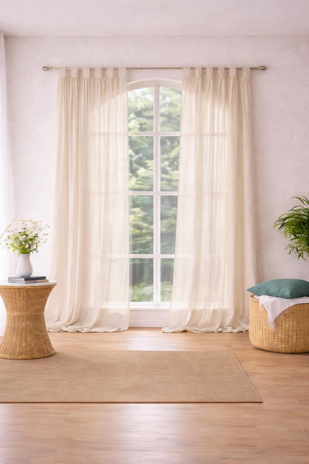 Organic 100% Extra Long Linen Curtains Natural Home Decor Natural Linen ...