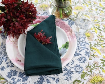 Confezione da 100 tovaglioli di cotone verde foresta da 30 colori per cene o pasti quotidiani a casa/matrimoni/feste, decorazioni da tavola, tovaglioli da cucina come regalo. Tovaglioli