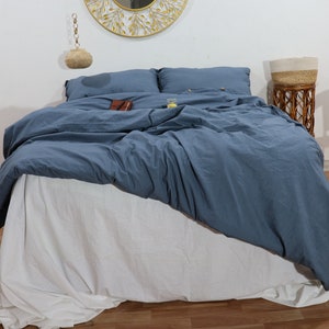 3 Color Linen Bedding Duvet Cover Sets, Duvet Cover Queen King Bedding Duvet Cover Linen King Queen Full Duvet Covers set Linen Duvet Covers