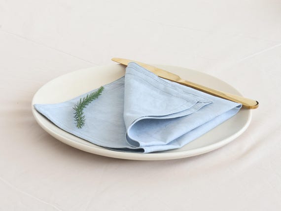 100 Pcs Sky Blue Softened Cotton Napkins, Blue Cotton Napkins for Wedding Party Napkins, Pure Soft Kitchen Napkin Cotton Cloth Napkins