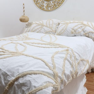 3 Piece Tufted Cotton Comforter Cover Quilt Cover Duvet Cover With Pillowcases King/Queen/Twin Custom Size Quilt Tufted Comforter Cover Set,