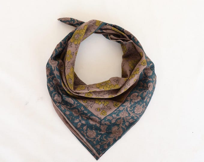 100% Cotton Bandanas, Bohemian Style Cotton Neck Scarf, Boho Soft Cotton Bandana, Cotton Neckerchief, Cotton Square Scarf gift handkerchief