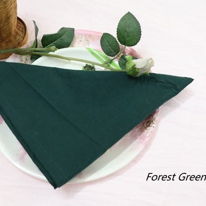 100 Pack Forest Green Napkins For Everyday Dinner And Wedding Table Napkin 100% Cotton Reusable Kitchen Napkin Zero Waste Cloth Napkins.