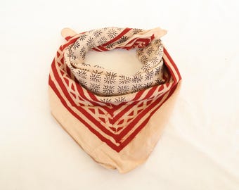 100% Cotton Bandanas, Bohemian Style Cotton Neck Scarf, Boho Soft Cotton Bandana, Cotton Neckerchief, Cotton Square Scarf gift handkerchief