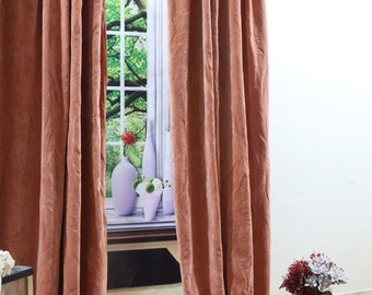 Cotton Velvet Curtains, 20 Colors, Custom curtains, Extra long Living room & Bedroom curtains, Velvet curtain panel, Valentines day gift