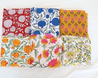 Pacote de retalhos de tecido de algodão pré-cortados com estampa floral vintage, quadrados de 12,7 cm (5"), sortimento para patchwork, 100% algodão.