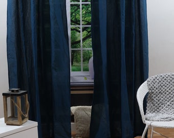 Natural washed linen curtains, Softened linen curtains 19 Colors,  Window Curtains Linen Drapery Panel, for Bedroom Extra Long Linen Curtain