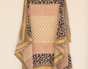 Frauen Baumwollsarong, langer Schal, Handblockdruck-Schal, Frauen Pareo, Strandsarong, Badeanzug-Verkleidung, Sommer indischer Sarong, Badebekleidung vertuschen