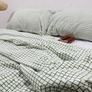 Linen duvet cover gingham Boho duvet cover set King Queen Full Check Duvet Covers Linen Gingham Bedding Duvet Cover Twin Queen Check Bedding