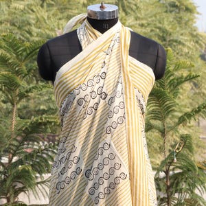 Beach Wrap Pareo, Hand Block Printed Cotton Sarong, Long Scarf, Large Sarong, Cover up, Soft Fabric Scarf, Fashion Shawl Beach Sarong