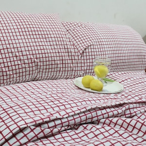 Cotton Gingham Bedding Sets Plaid Duvet Cover Set King Queen Full Check Duvet Covers College Dorm Duvet Cover Twin Full Queen Check Beddingg