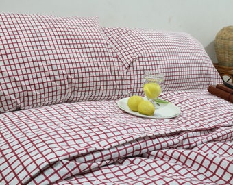 Cotton Gingham Bedding Sets Plaid Duvet Cover Set King Queen Full Check Duvet Covers College Dorm Duvet Cover Twin Full Queen Check Beddingg