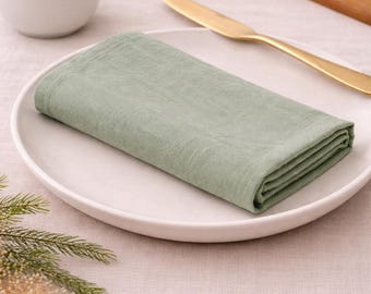 100 Sage Green Cotton Napkins Soft Stonewashed Cloth Napkin Cotton cloth Napkin 100% Cotton Napkin Napkin Party Napkins Wedding For Napkins