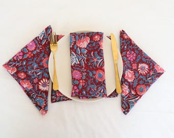 100 Pcs Hand Block Printed Napkin 100% Cotton Napkins Eco/Earth Friendly Reusable Napkins Reusable Table Cloth Boho Wholesale Lot Of Napkins
