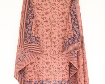 Frauen Baumwollsarong, langer Schal, Handblockdruck-Schal, Frauen Pareo, Strandsarong, Badeanzug-Verkleidung, Sommer indischer Sarong, Badebekleidung vertuschen