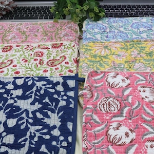 Quilted Laptop Sleeve 13 Inch/ MacBook Pro Air 13&quot;, 16&quot; Case/ iPad Case/ iPad Accessories/ Cotton Block Print Laptop Bag/ Laptop Tablet Case