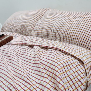 Plaid Duvet Cover Queen/Twin/Full/Single100% Cotton Duvet Covers Dorm Cotton Bedding Duvet Cover Gingham Bedding Plaid Check Duvet Cover Set