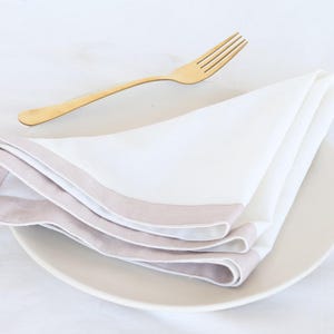 Natural linen napkins, Natural & White Washed linen napkins Dining table napkins, linen Kitchen napkins mitered corners Linen Cloth Napkins