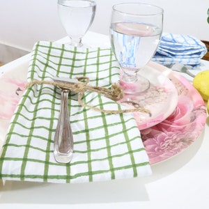 Pacote com 100 guardanapos com estampa xadrez, guardanapos de algodão natural, guardanapos para mesa de jantar e coquetel, guardanapos de cozinha xadrez macios e ecológicos