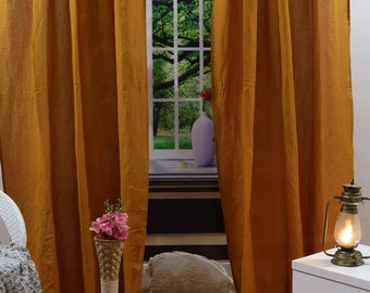 Linen Curtains for living room, washed linen curtains 19 Colors,  Window Curtains Linen Drapery Panel, for Bedroom Extra Long Linen Curtain