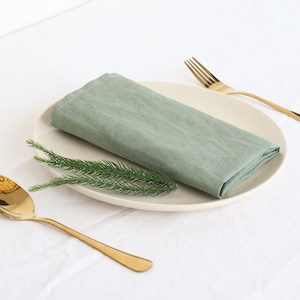 100 Pcs Sage Green Softened Cotton Napkins,Cotton Napkins for Wedding Party Napkins Pure Soft Kitchen Napkin Pure Green Cotton Cloth Napkins
