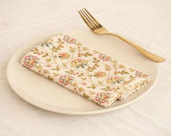 100Pcs Multi color Printed Napkin 100% Cotton Napkins Hand Block Wedding Napkin Eco/Earth Friendly Reusable Napkins Table Cloth Boho Napkins