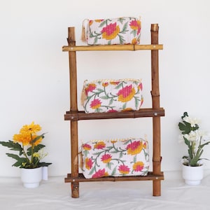 Multi Color Bag Quilted Makeup Bag,Indian block Print Large Toiletry Bag, Colorful Make Up Bag Quilted Cosmetic Bag Toiletry Travel Pouch