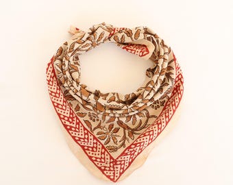 Organic Cotton Bandana Bandana Scarf, Paisley Design Scarf, Vibrant Color, High-Quality, Winter Scarf, Unique Design Block Print Bandana