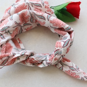 Organic Cotton Bandana Scarf Soft, Hair Head Neck Scarf for Women, Cool Western Fashion Bandana, Headband, Head wrap, Hair Accessories