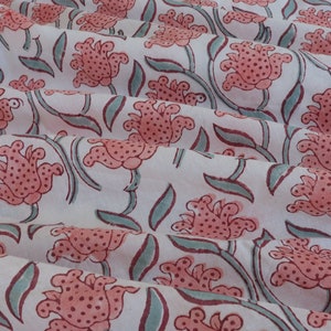 Tissu de décoration intérieure en coton bleu rose, tissu indien pour femmes, robe d&#39;été, tissu de couture imprimé bloc