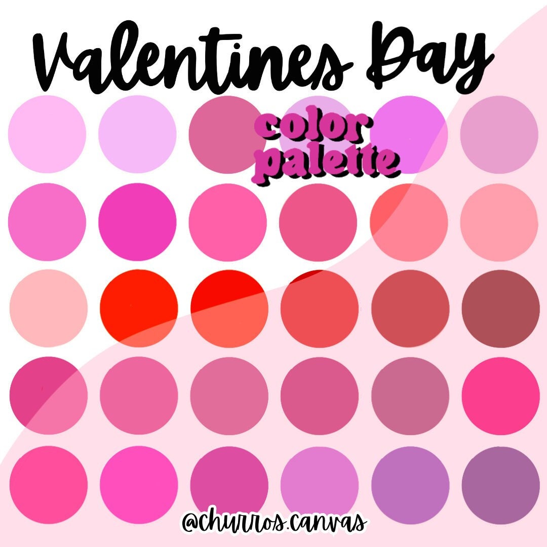 February Procreate Color Palette Valentines Day Palette Etsy