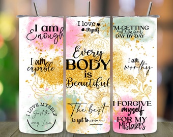 Self Love Affirmations Tumbler | Daily Affirmations 20oz Tumbler | Positive Affirmations Tumbler | Gift for Her