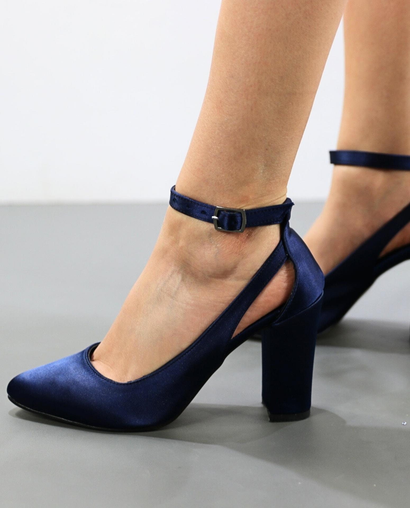 Navy blue suede clearance heels